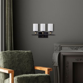 Opviq Lámpara de pared Negro y Oro con 3 casquillos E27